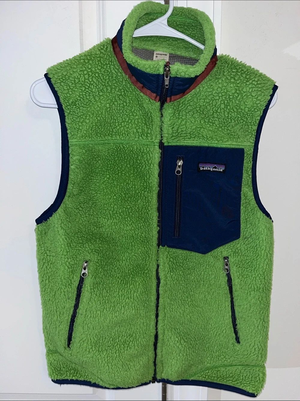 Patagonia Lime Shag Fleece Mock Neck Full Vest Jacket Outdoor-Seattle Seahawks